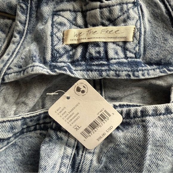 Free People Indigo Overall Mini Dress Top - Picture 5 of 7